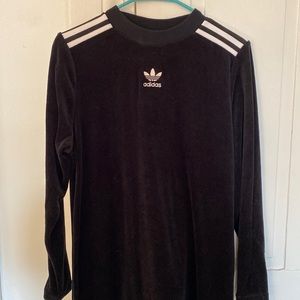 Adidas Midi Velvet Black Dress size MEDIUM